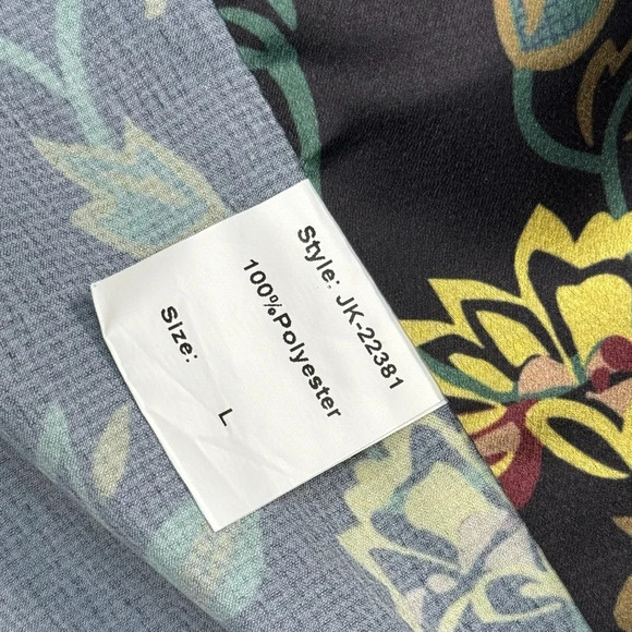 Pink Martini Open Front Blazer Jacket Womens Size Large Black Gold Florals - Picture 7 of 11